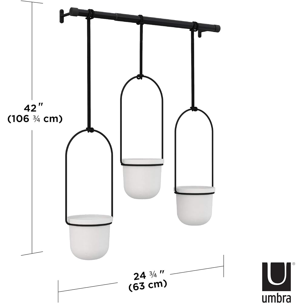 umbra Vase White W37.5~63.2 x D14.6 x H106.7cm TRIFLORA Hanging Planter 21011748660