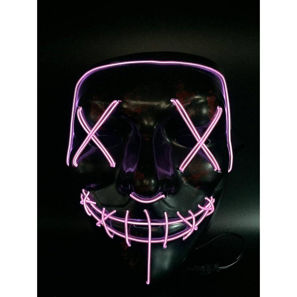Himine Halloween Mask Cosplay LED Light Up Purge Mask for Festival Party