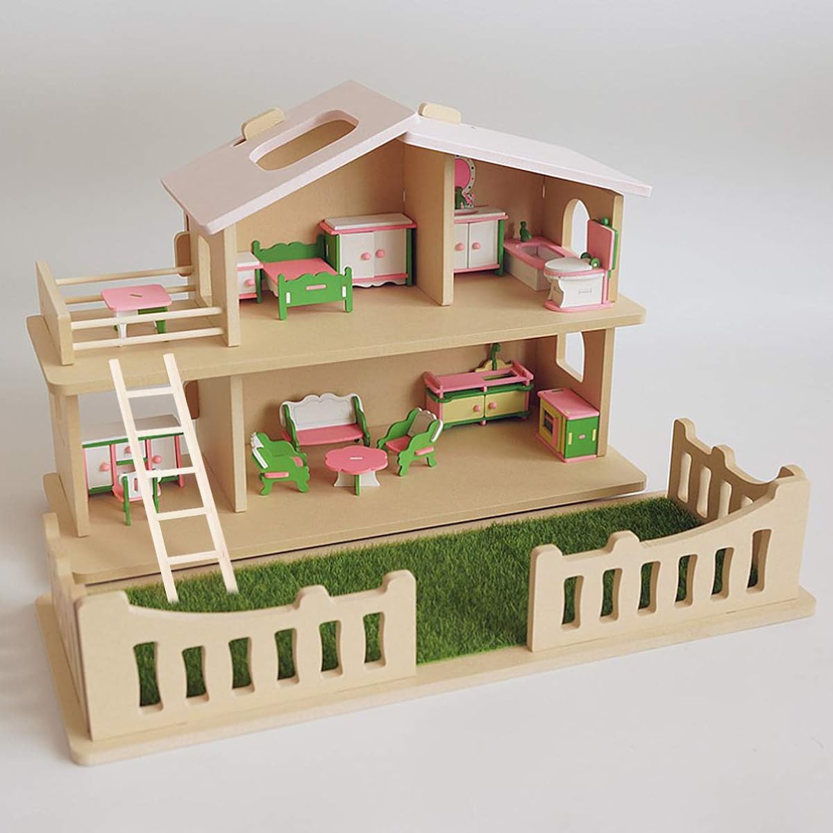 MILISTEN Mini Dllhouse Ladder 1/12 Wooden Miniature Stairs Craft Model Mini House Stairs Mini House Scene Mini Ladder