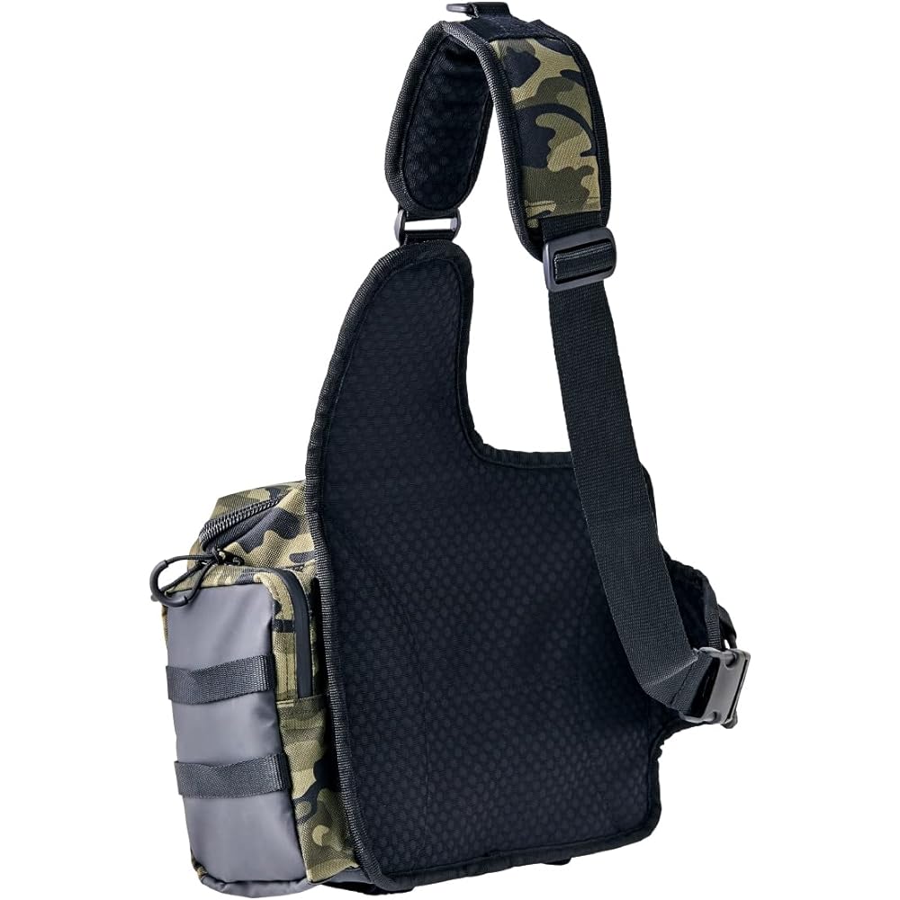 Gamakatsu Langan Shoulder Bag 2.0 LE323 Fishing Bag Fishing Bag Tackle Bag Rod Holder Multifunctional Bass Fishing Aging Egging Hairtail (D180 x W350 x H270mm)