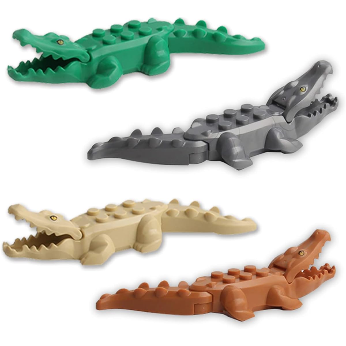 OLRMA Friend Animal Figures Building Blocks Toys 12 Piece Jungle Zoon Animal Block Set Crocodile Leopard Shark Bear Cow Tiger Accessory Blocks Compatible with Major Brands