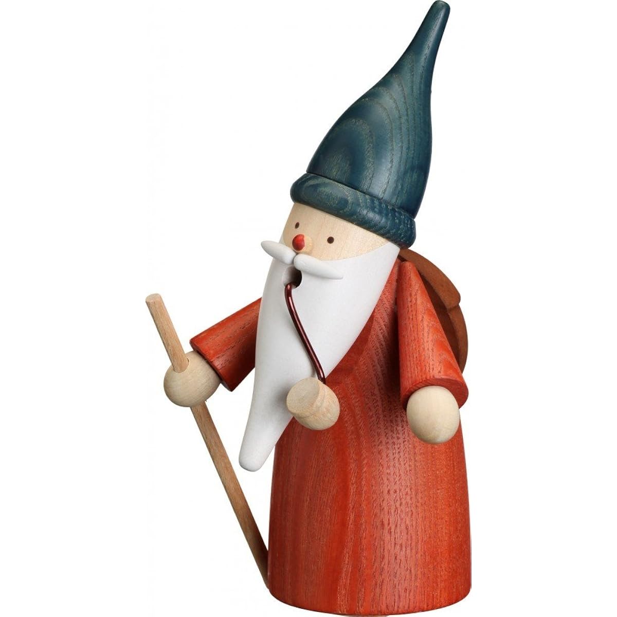 Smoke-emitting doll, travelling gnome, height 16 cm, Seiffen Erzgebirge folk art, original
