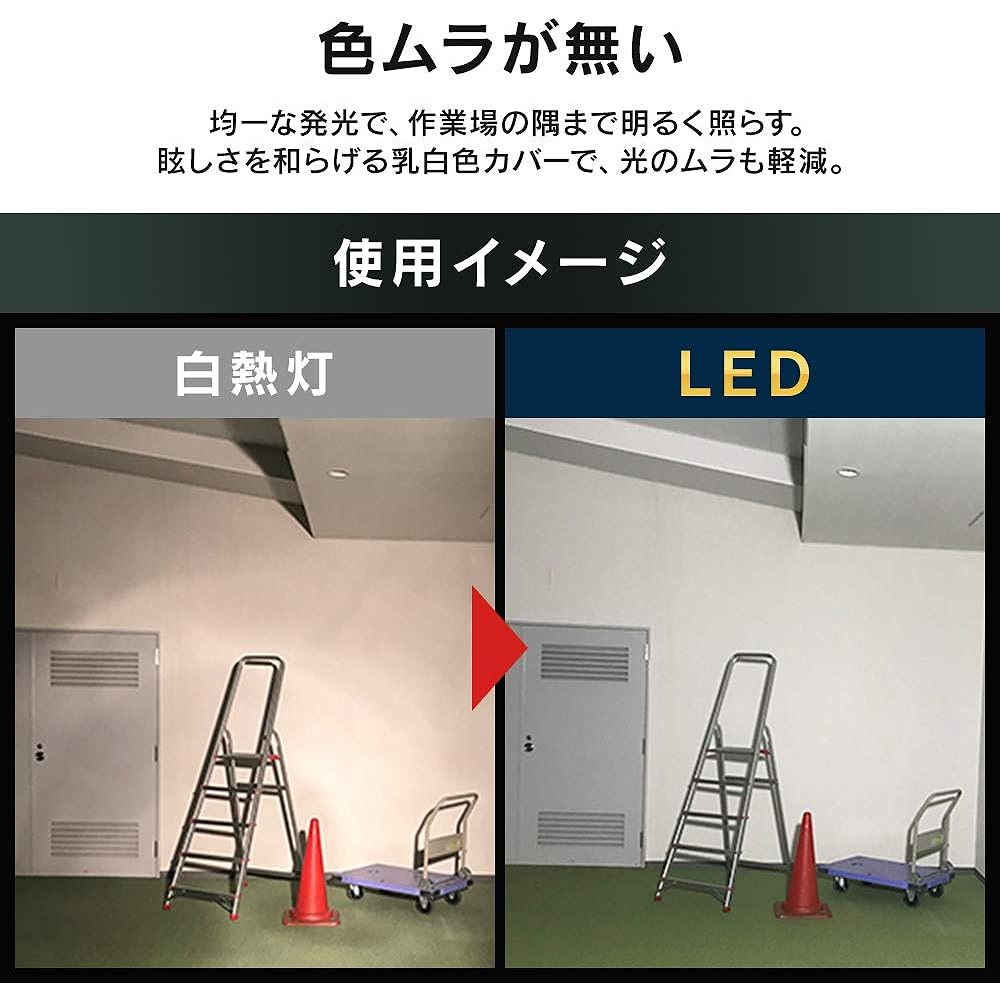 Iris Ohyama LED Floodlight Work Light, 5000 Lumens, Stand-alone, Disaster Prevention Goods, Disaster Prevention Day, No Ground Installation Required, Waterproof and Dustproof Specifications, Wide Light Distribution 120°, Great for Night Work and Outdoor