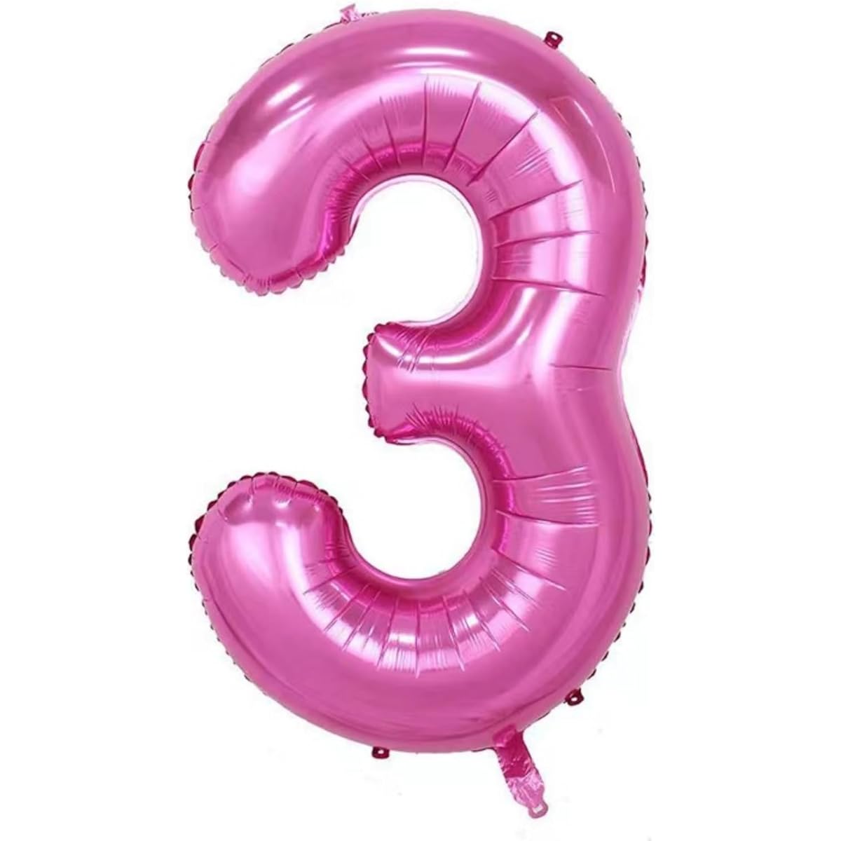 40" Pink Number 3 Crown Balloon Set, 3rd Birthday Balloons for Women Girls Wedding Anniversary Celebration Decorative Balloons (3)