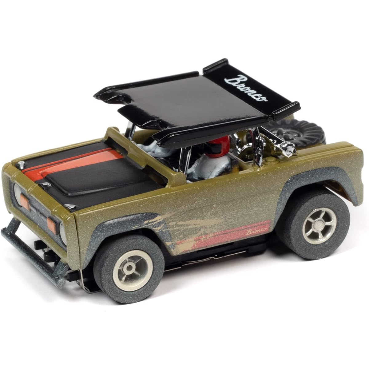 Auto World Xtraction 1971 Ford Baja Bronco Green HO Scale Slot Car
