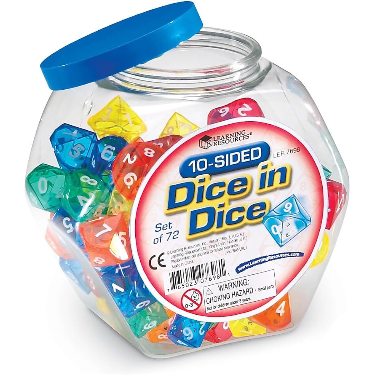 Learning Resources Math Teaching Materials Dice In Dice Decahedral 72 Pieces LER7698