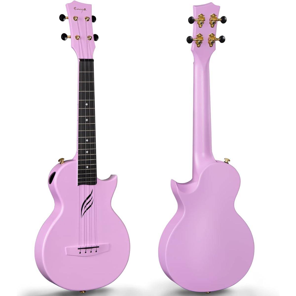 Enya Nova U Pro Tenor Size Carbon One-Piece Ukulele Kit, Accessories: Ukulele Case, Strap, Capo, Fluorocarbon Replacement Strings (Purple)