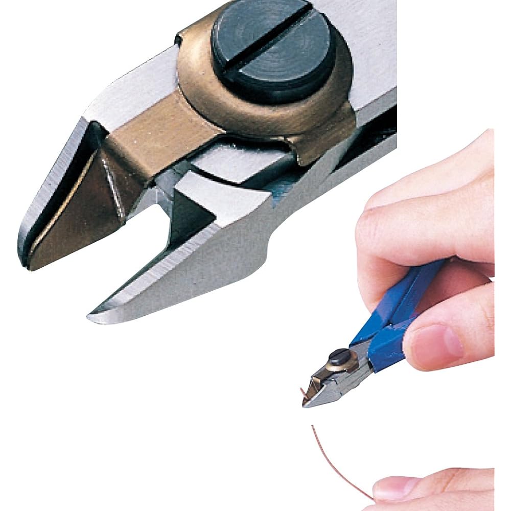 HOZAN Precision Nippers, Semi-Flash Cut Type, High Durability Type with Lead Stopper, Cutting Capacity: Copper Wire 0.18~0.8mmΦ N-58