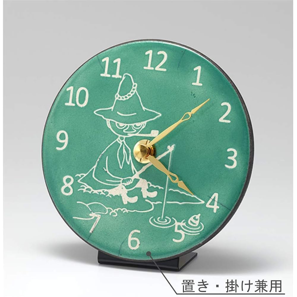 RHYTHM Wall Clock Snufkin φ13x3.5cm Moomin/Zaccarella Italian Pottery Frame Route Limited Model ZC969MT05