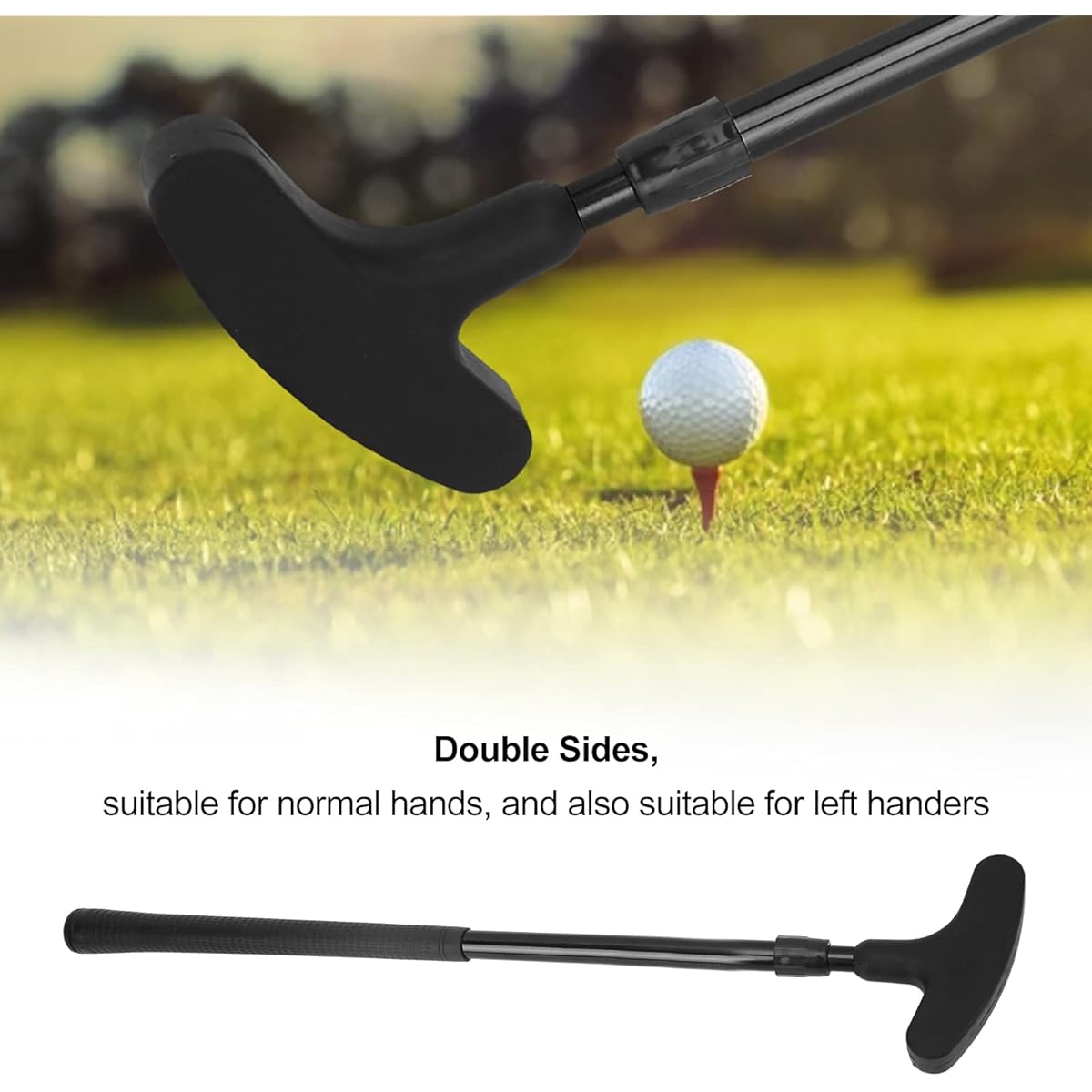 Golf putter, adjustable length kids putter, 2 way golf putter for kids and adults putting practice, mini golf club with non-slip handle. For right/left handed golfers.