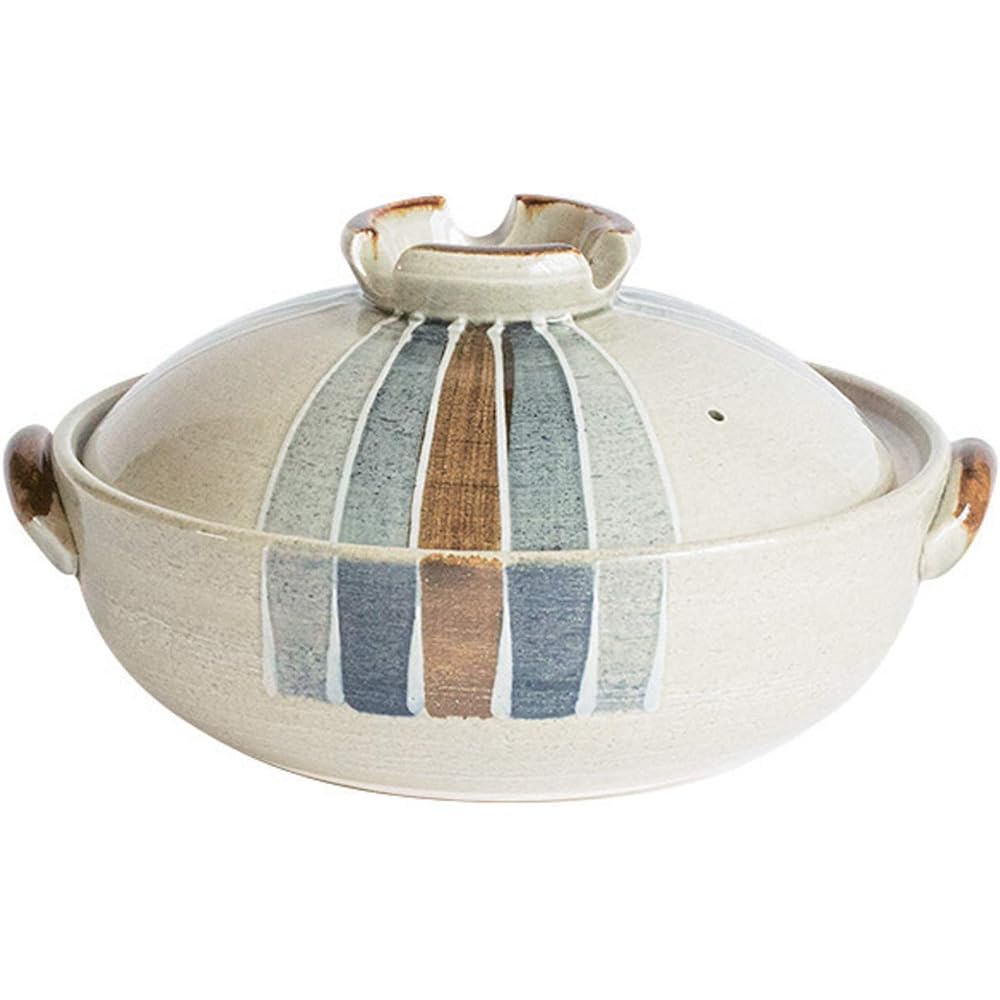 Saji Pottery White 28.5cm Banko Ware Earthen Pot No. 9 Tokusa 27-916