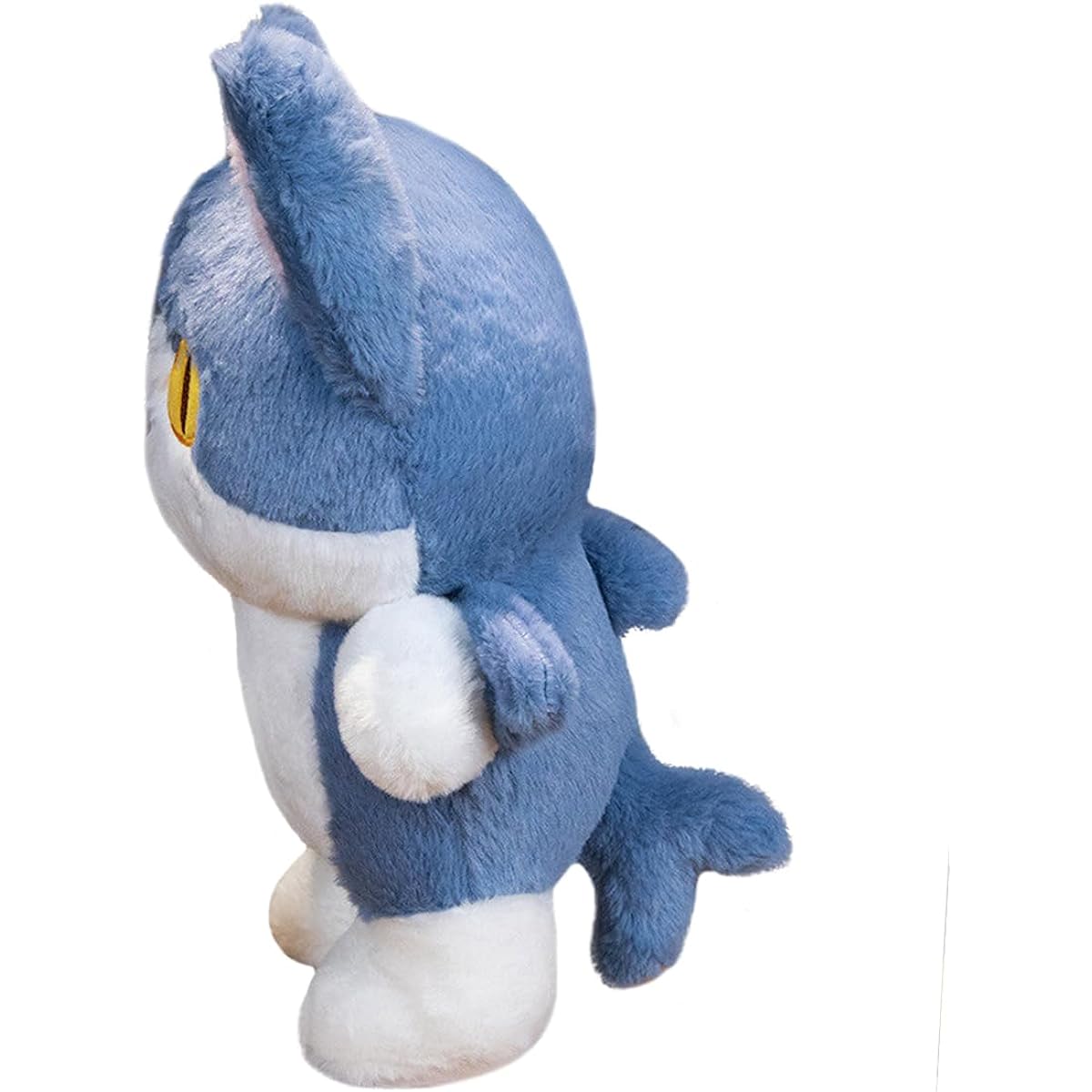 Crazy Plush Kitten with Shark Tail Cat Face Shark Stuffed Animal Shark Costume Plush Toy Shark Shaped Kitty Doll Gift, 13.7 Inch