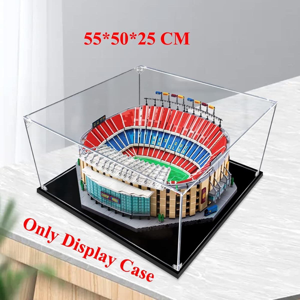 T-Club Acrylic Display Case for Lego 10284 Dustproof Clear Display Box Showcase (Camp NOU) (Building Blocks Model Not Included) (2mm)
