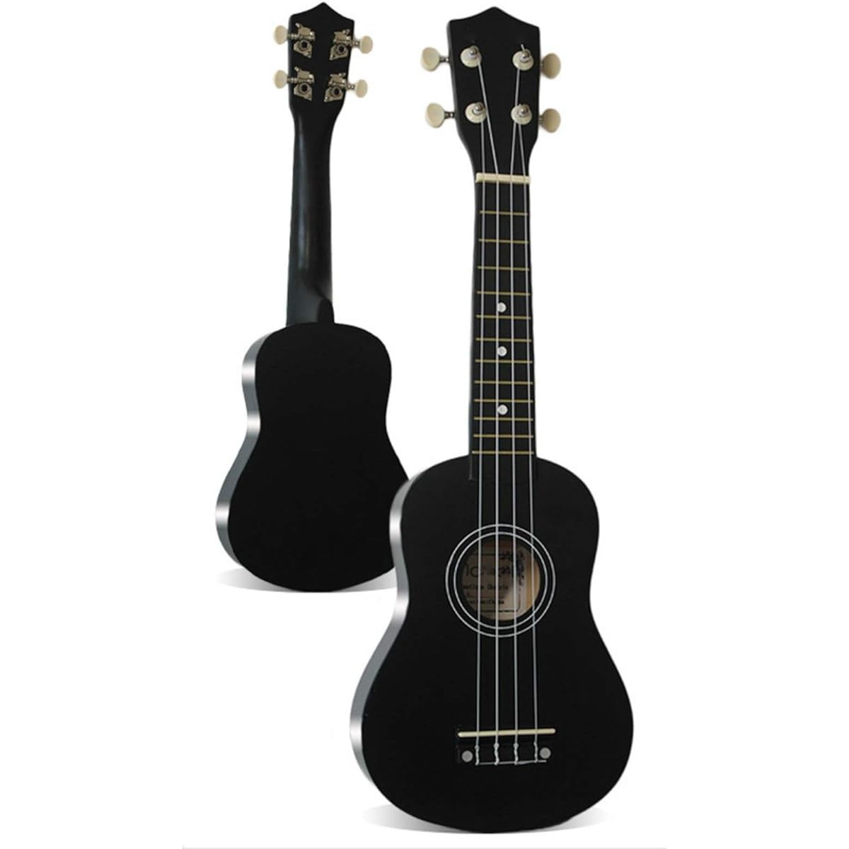 Ukulele 21 Inch Soprano Ukulele Rosewood Acoustic Nylon 4 String Ukulele Bass Guitar for Beginners Musical Instrument (Color: Black, Size: 21 Inch)
