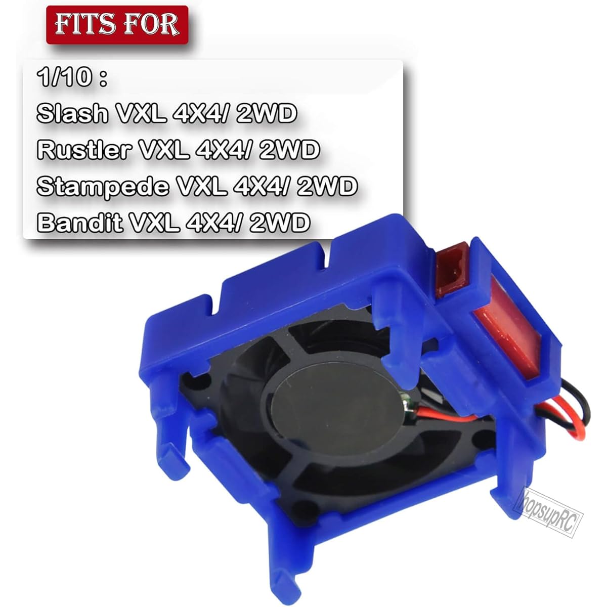 hopsupRC VXL-3s ESC Motor Cooling Fan Upgrade Parts for 1/10 Slash/Rustler/Stampede VXL 4X4 2WD Aluminum High Speed Fan Heatsink Hopup #3340 Replacement Navy Blue