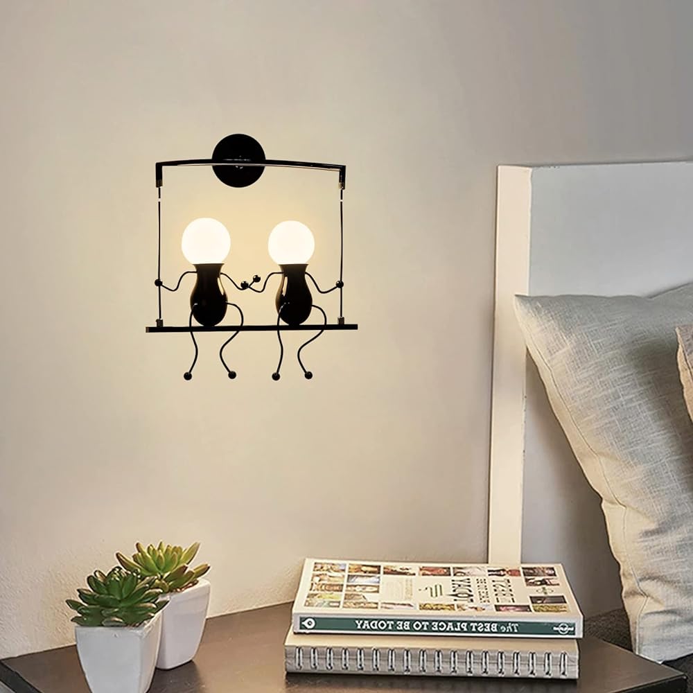 Etelux Entrance Light, Doll Bracket Light, Wall Lamp, Retro, Bedside Light, Wall Hanging Light, Wall Light, Decorative Lamp, Cute, Lighting Fixture, Antique Style, Interior Lighting, Stylish, Stair Lighting, Corridor, Living Room, Bedroom, Children's Roo