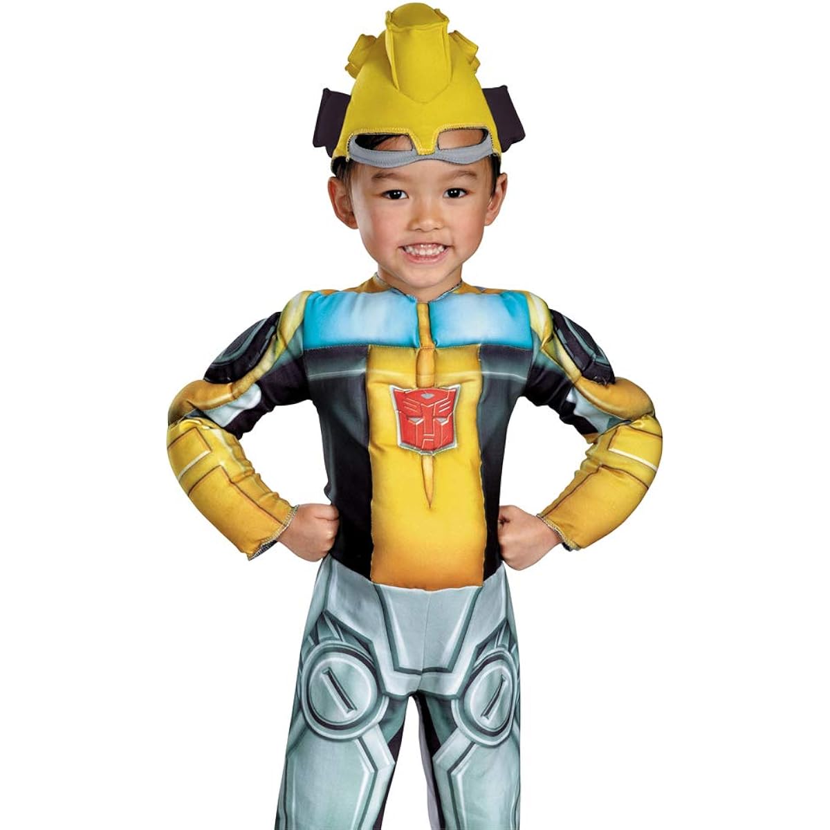 Disguise Bumblebee Rescue Bots Toddler Muscle Costume, Yellow/Silver/Blue, Large
