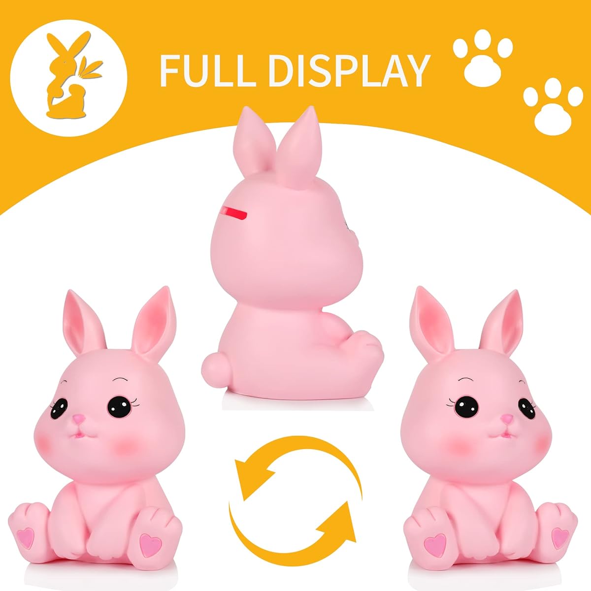 H&W Little Bunny Piggy Bank Mini Rabbit Piggy Bank Best Bitrthday Gift Pink