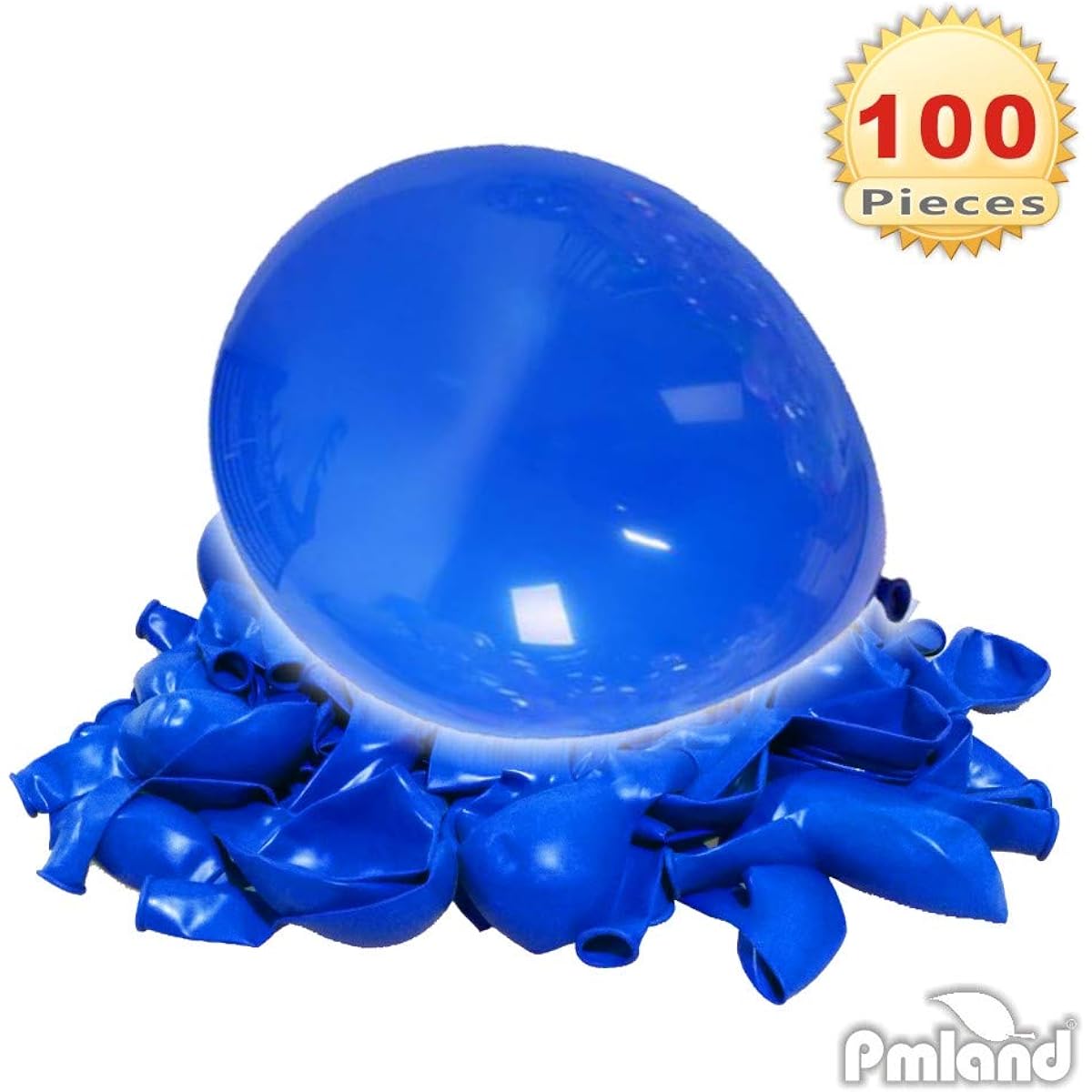 PMLAND 100pcs Blue Latex Party Balloons 12inch