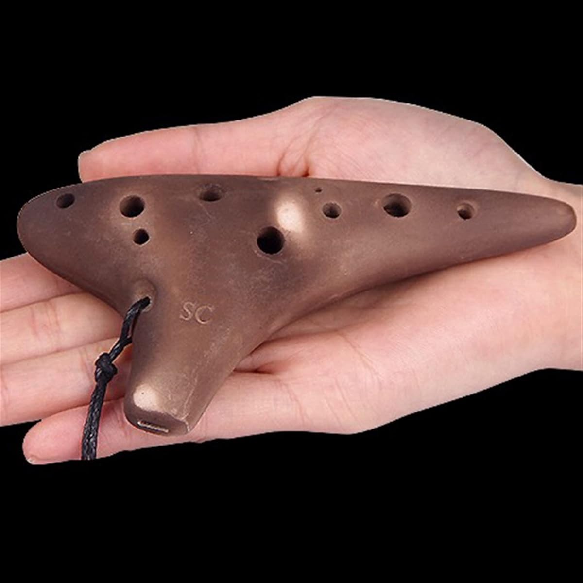 Smoked Playing Type 12 Hole Treble C Key Ocarina 12 Hole Ceramic Wind Instrument Ocarina Musical Instrument