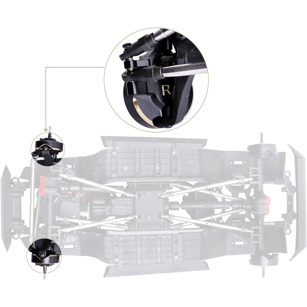 Hobbypark Brass Inner Portal Cover Weight Front Steering Knuckle Axial Capra & SCX10 III Upgrade Parts