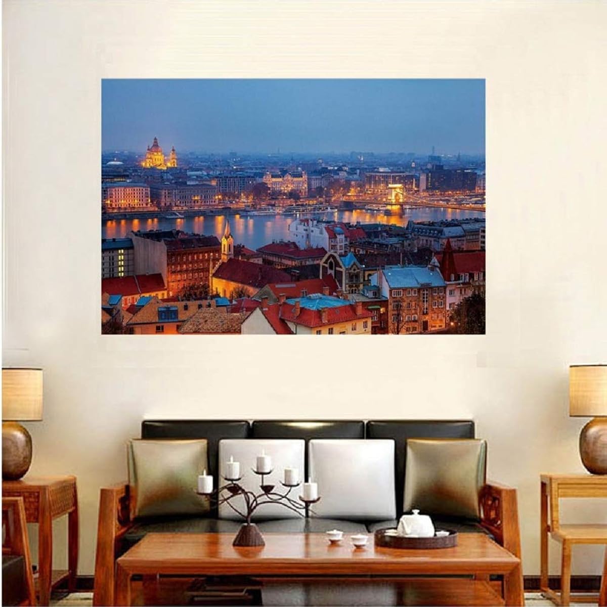 PROW Wooden Budapest Landscape View Puzzle 1000 Pieces Adult Family Wall Decor Gift Puzzle Finished Size 30x20 Inches