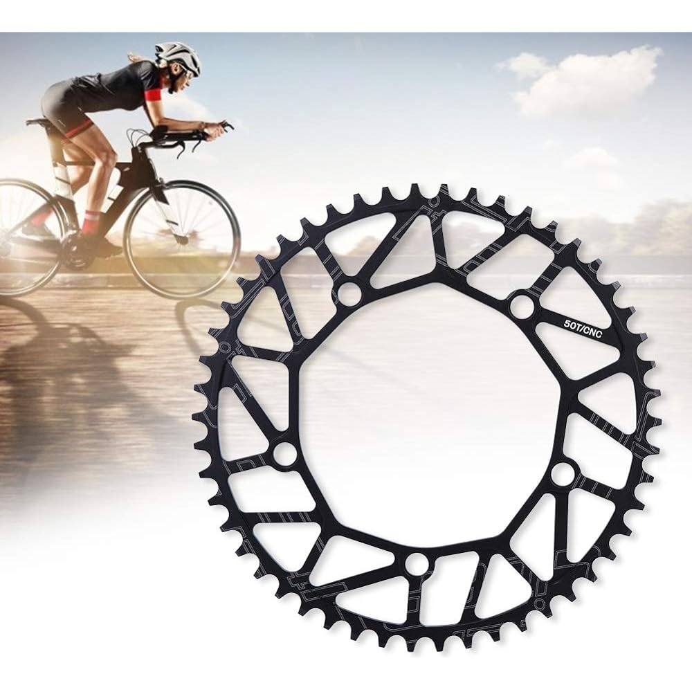 Bicycle Chainring Outdoor Positive Negative Teeth 130BCD Crank Single Disc Bike Single Speed Chainring 50.52.54 56 58T High Axial Strength Strong Compatibility Lightweight