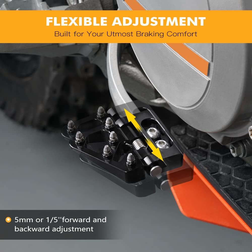 NICECNC Foldable Brake Pedal Tip Black KTM 125-530 SX/SXF/XC/XCF 2004-2015,125-530 XC-W/XCFW/EXC/EXCF 2004-16,390 Adventure/R 2021-22,690 Enduro R 208-22,69 0 See SMC R 2012-22, Conformance.