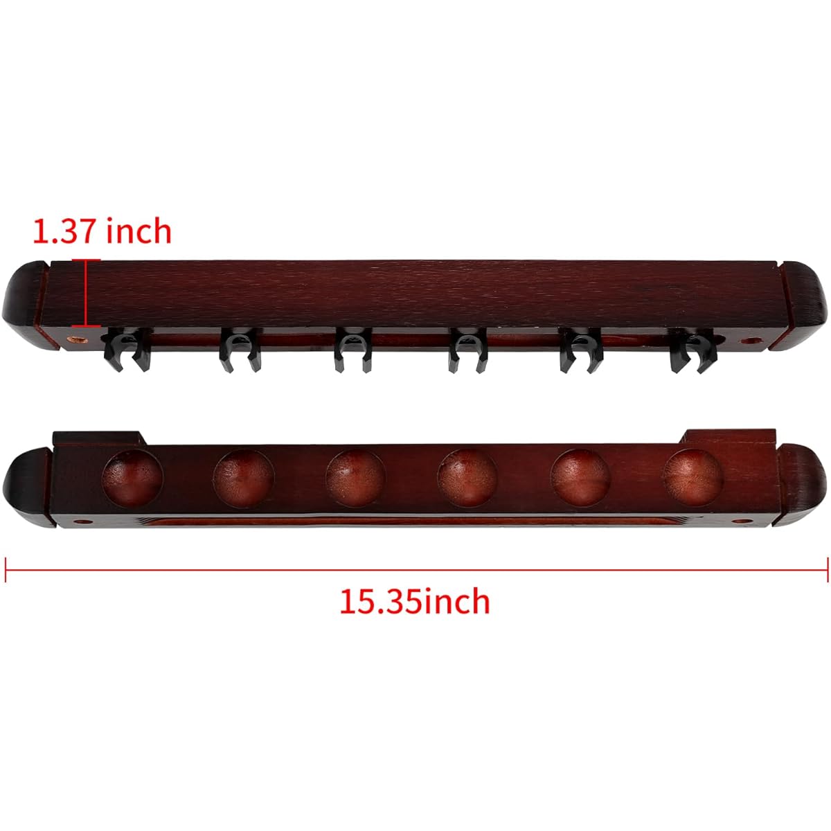 HMQQ Billiard Cue Rack/Pool Cue Rack with Holder for 6 Pool Cue Sticks (MAHOGANY)