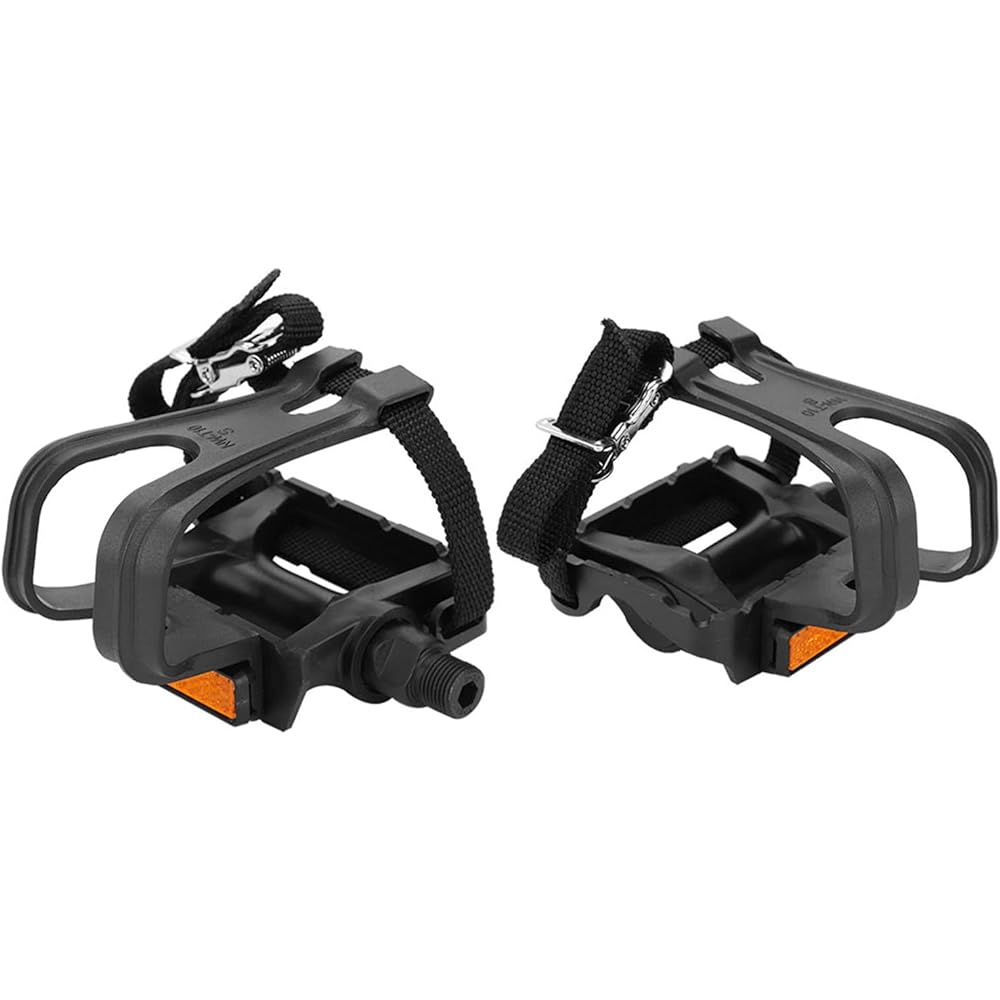 Bicycle Pedal with Fixed Strap Belt Cage Strap for Outdoor Mountain Bike Road Bike