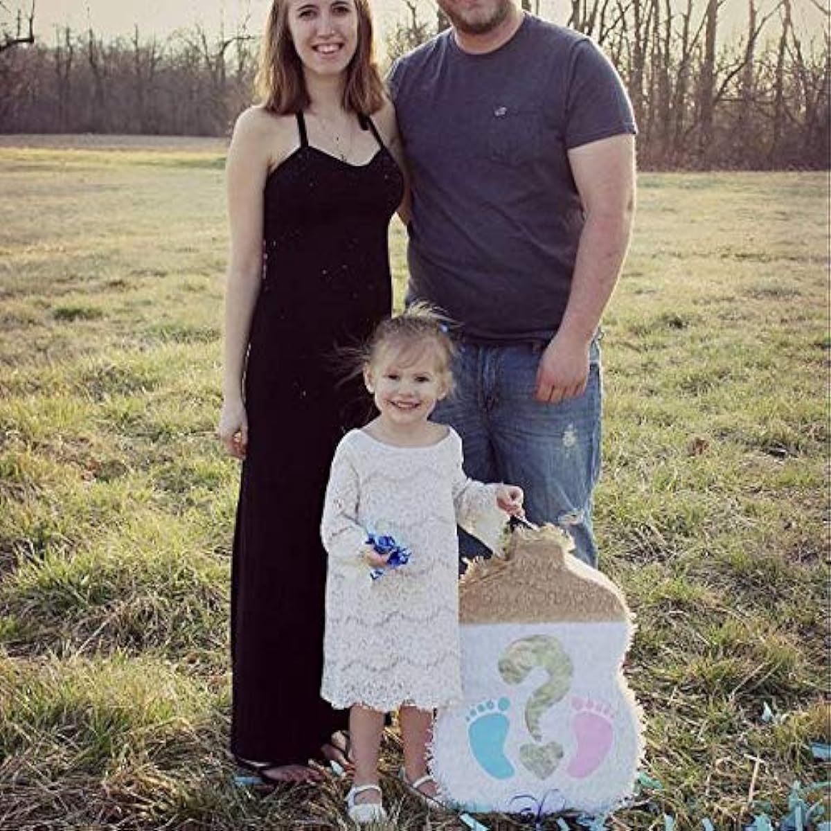 apinata4u Gender Reveal Baby Bottle Pinata with Footprints