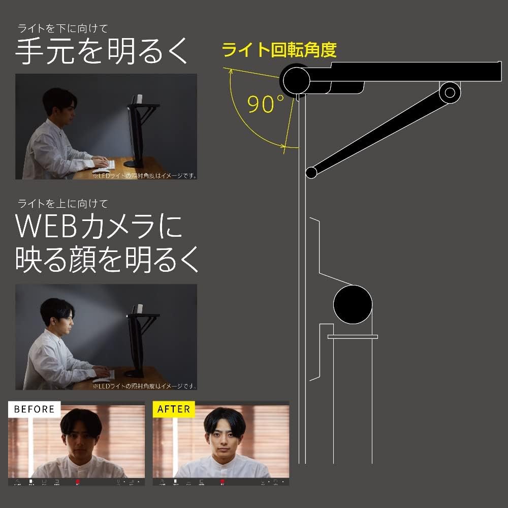 Kingjim desk stand display board with light LDB-500 black