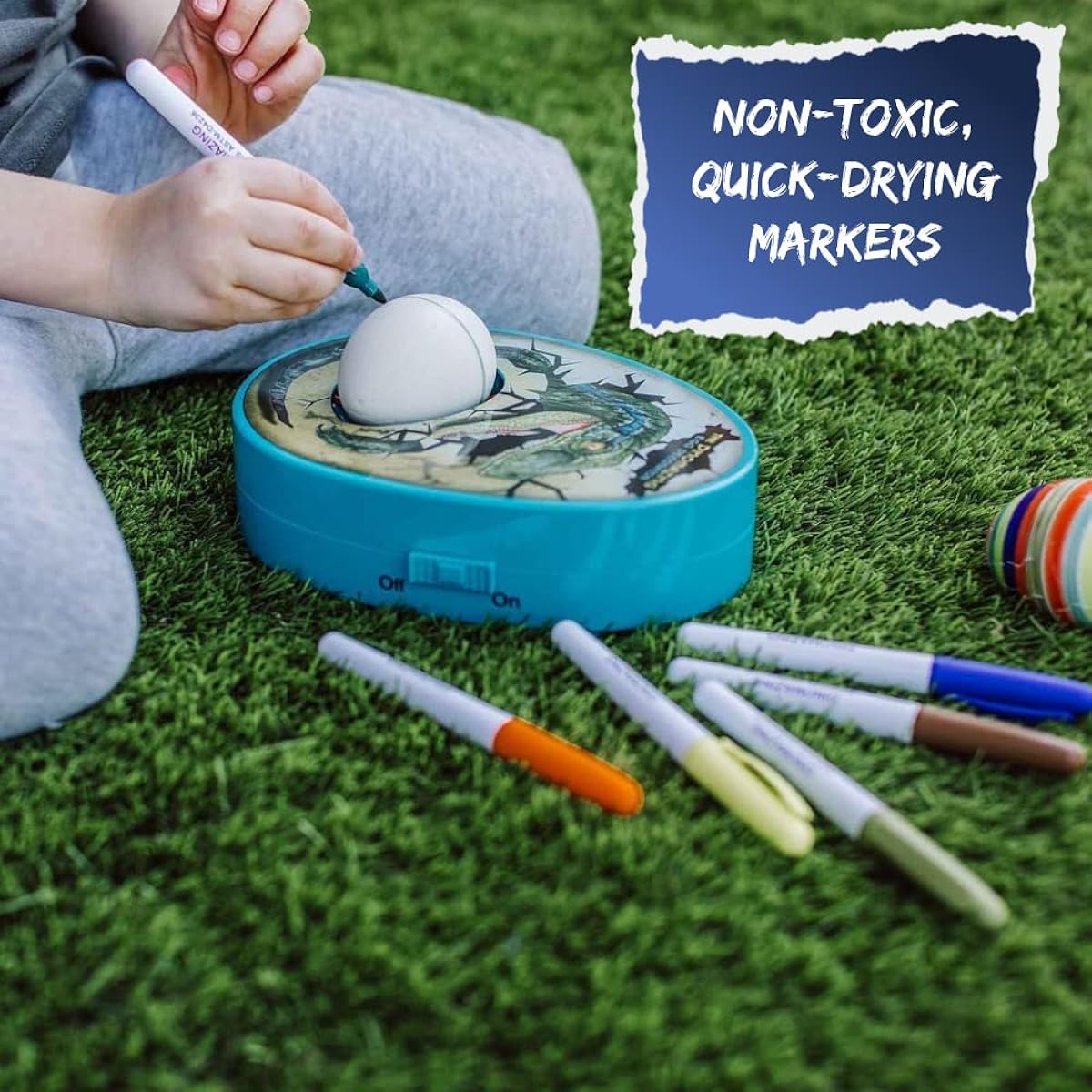 Eggmazing Egg Decorator The DinoMazing Dinosaur Egg Refills - For EggMazing's DinoMazing Egg Decorating Spinner - Eggs with Mystery Dinosaurs and Non-Toxic Slime - 6 Eggs