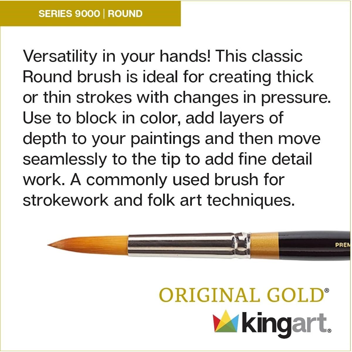 Original gold paint brush round, size: 5