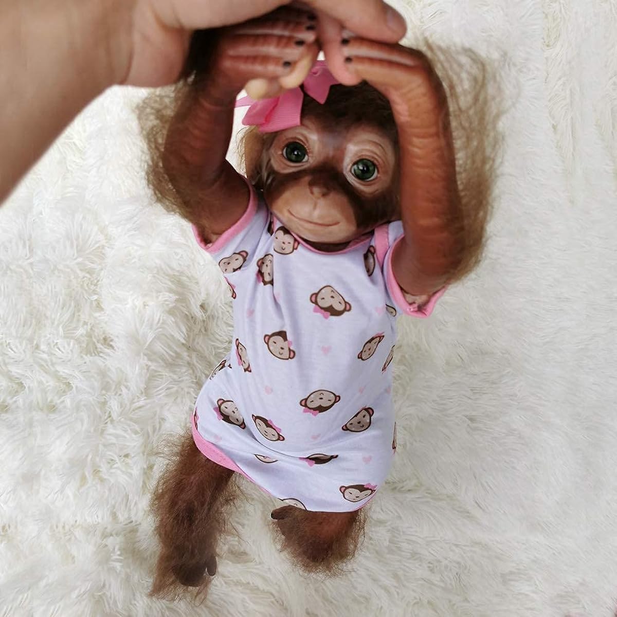Wamdoll 20" 51cm Realistic Lifelike Soft Touch Reborn Monkey Baby Doll Weighted Body Super Soft Silicone Vinyl Collectible Flexible Realistic Feel