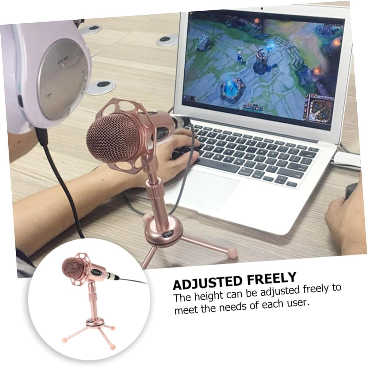 VICASKY 3 Set Gaming Microphone Computer Microphone Stand Pink Microphone Stand Microphone Mount Host Microphone Streaming Microphone Microphone A