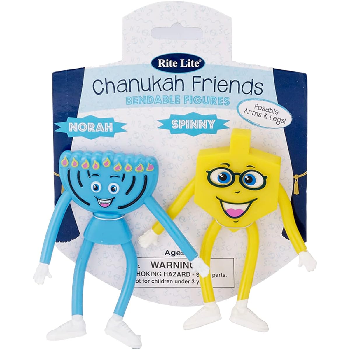 R&L Bendable Chanukah Friends - Dreidel and Menorah Set