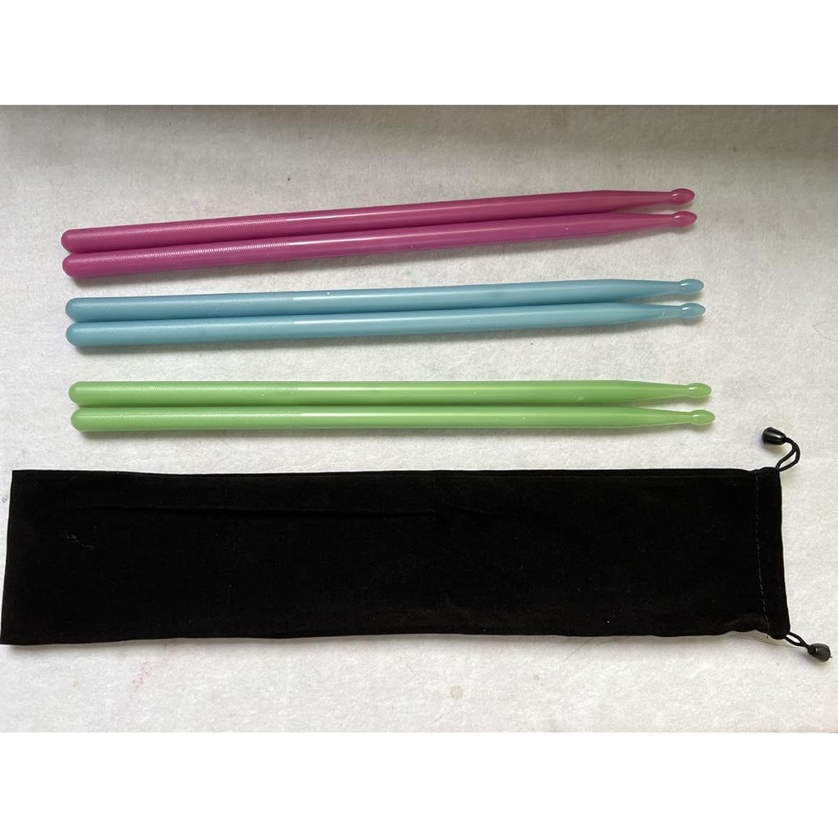 Jiayouy 5A Nylon Drumstick Sticks Set of 3 Fluorescent Light Up Drumsticks for Drums, Glow in the Dark Night Light Drumsticks for Adults Kids Professional Blue Fluorescent