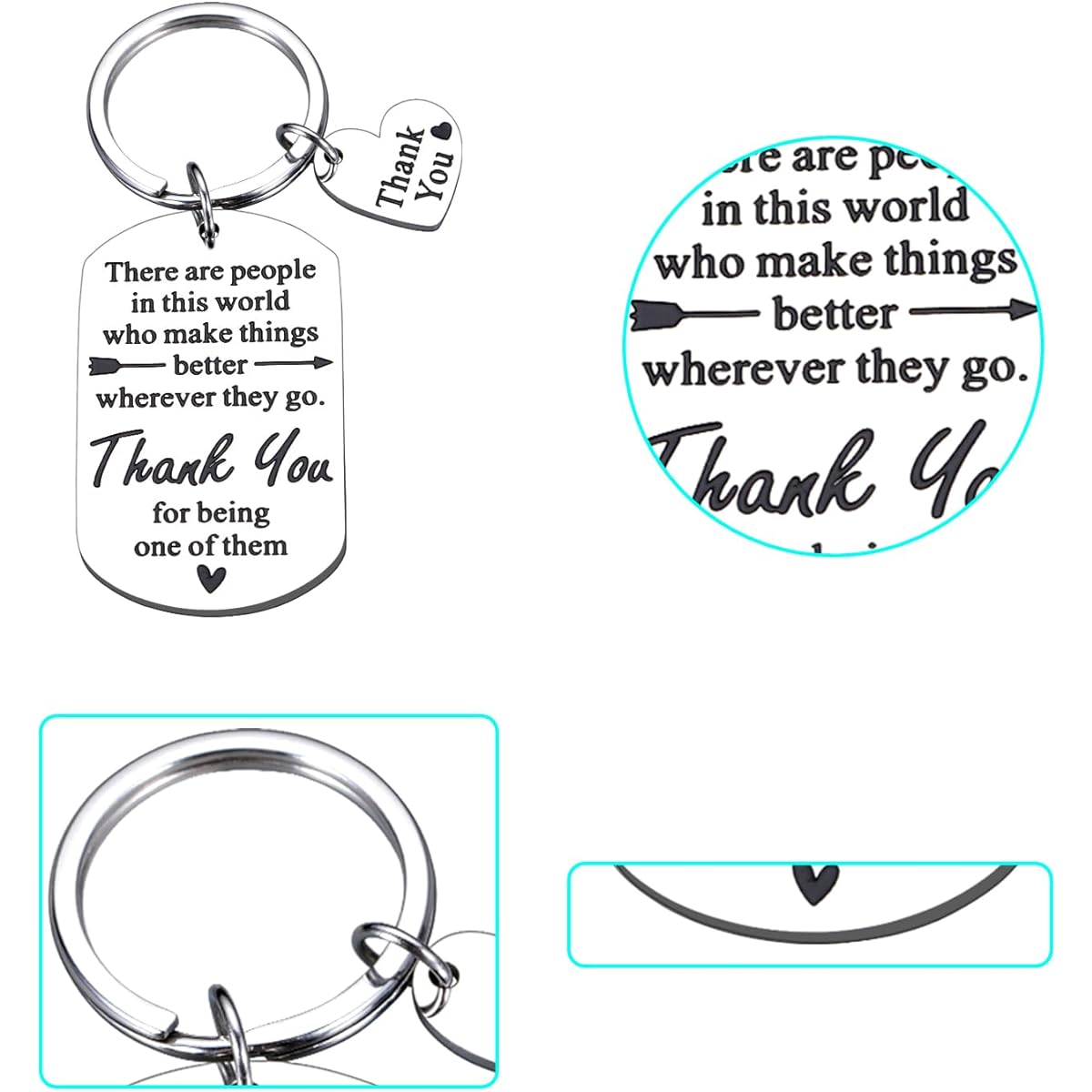 Coworker Gifts for Women and Men, Thank You Keychain, Employee Appreciation Gifts for Boss, Women's Day, Inspirational Keychain, Retirement, Birthday, Office Gifts, Her Vacation, Farewell Gifts