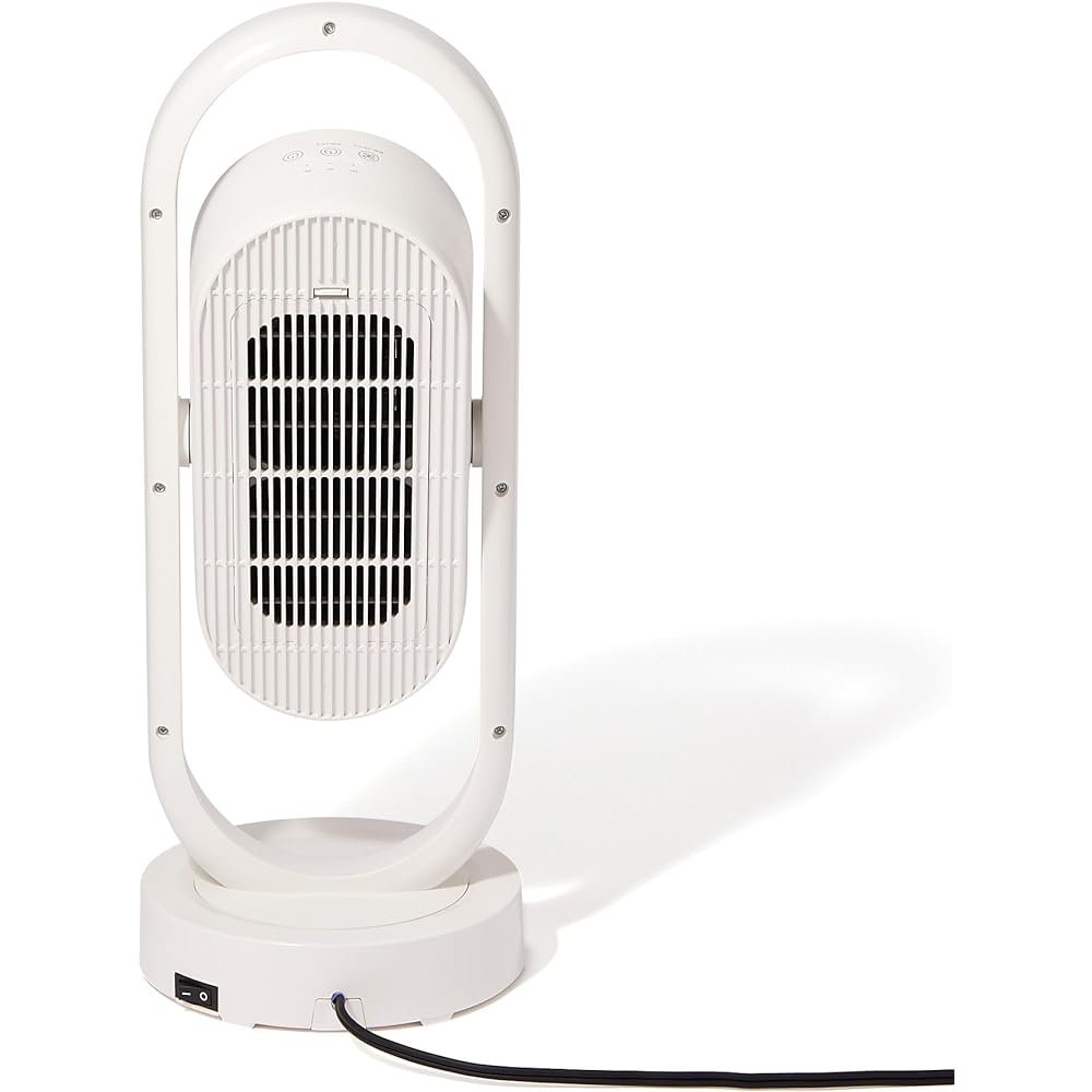 Francfranc Rocco 3D fan heater, white, 2-stage air volume, with ventilation function, automatic off when falling, with timer function, remote control, remote control, filter removal, circulator heater
