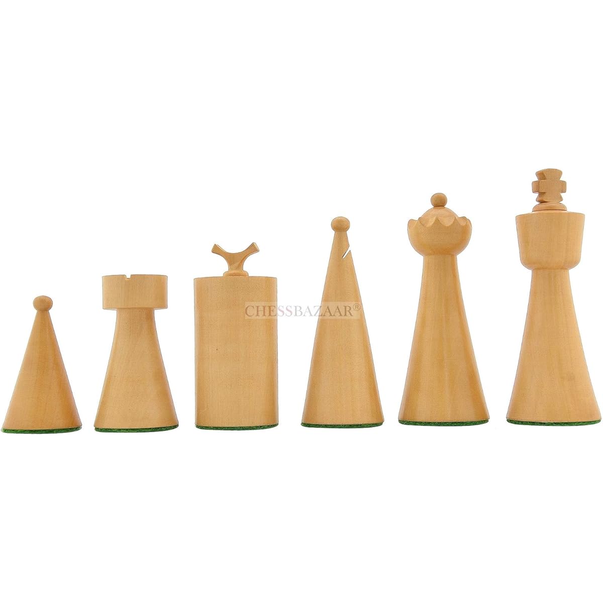 CHESSBAZAAR 1940s Art Deco Series Heavy Chess Pieces Ebony Dyed and Boxwood 3.8 Inch King Extra Queen