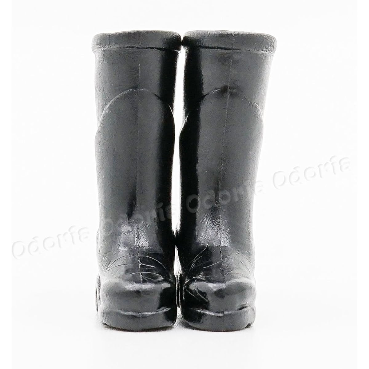Odoria 1:6 Miniature Black Rain Boots Shoes Dollhouse Fairy Garden Accessories
