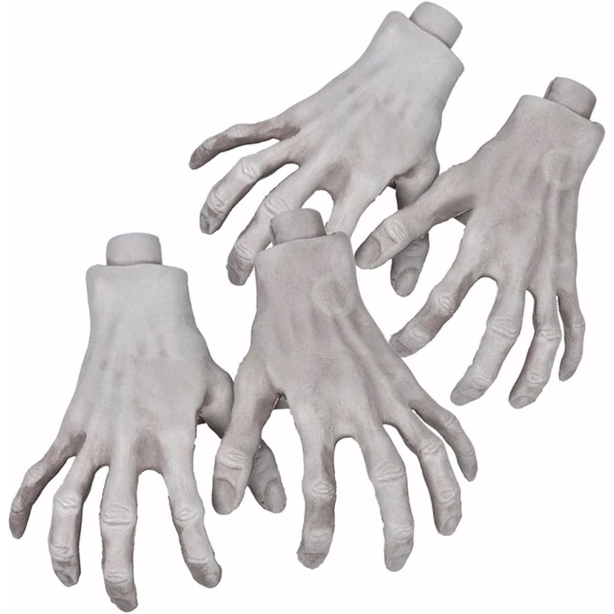 Halloween Skeleton Hands - Realistic Life Size Artificial Plastic Needles for Halloween Props Decoration 4pcs