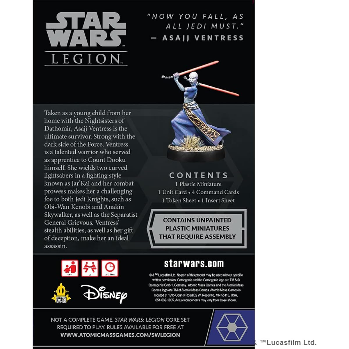Star Wars: Legion Assajj Ventress Operative Expansion - Unleash a Sinister Power! Tabletop Miniatures Strategy Game for Kids and Adults Ages 14+, 2 Players, 3 Hours of Playtime by Atomic Mass Games