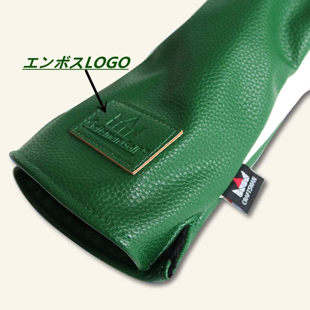 CRAFTSMAN Golf head cover for hybrid, utility compatible, with number tag (number tag: 2, 3, 4, 5, 6, UT), wood cover, club cover, three-piece design, synthetic leather (PU), sold separately (green)