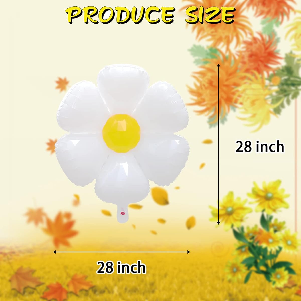 6pcs Daisy Balloons 30inch Giant White Flower Aluminum Foil Balloons for Birthday Baby Shower Wedding Daisy Party Decorations Supplies