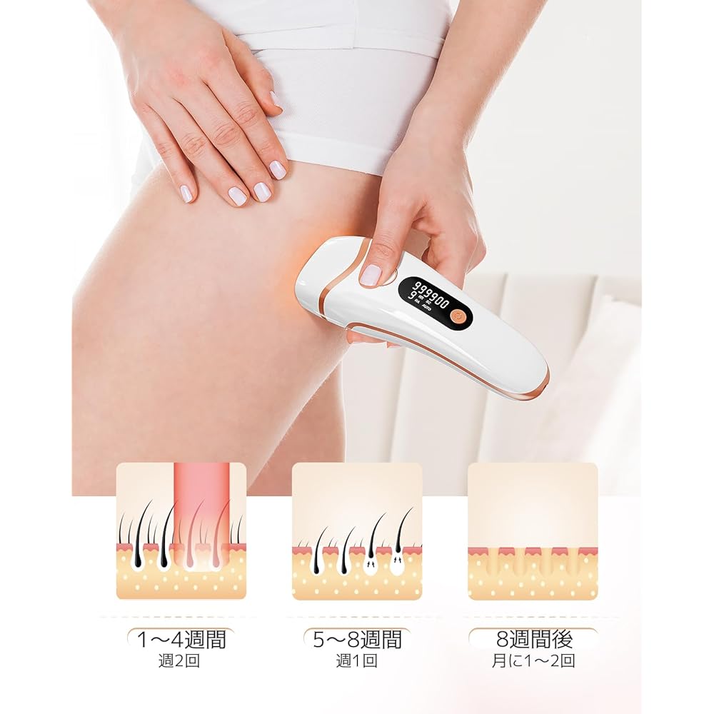IPL hair removal device Datsumouki Home use hair removal device 990,000 times irradiation HR/RA/SC 3IN1 Lightweight 9-level adjustment Manual/automatic mode Optical beauty device for whole body Unisex