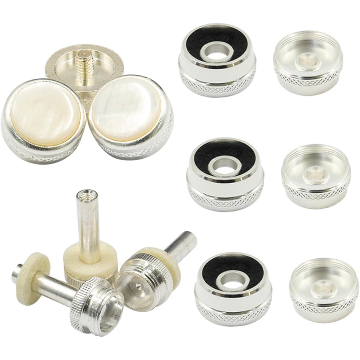 Vaguelly 3 Piece Set Baibei Trumpet Set Classy Horn Trumpet Piston Button Buckle Trumpet Cap Simple White Shell Meter Accessories Musical Instrument