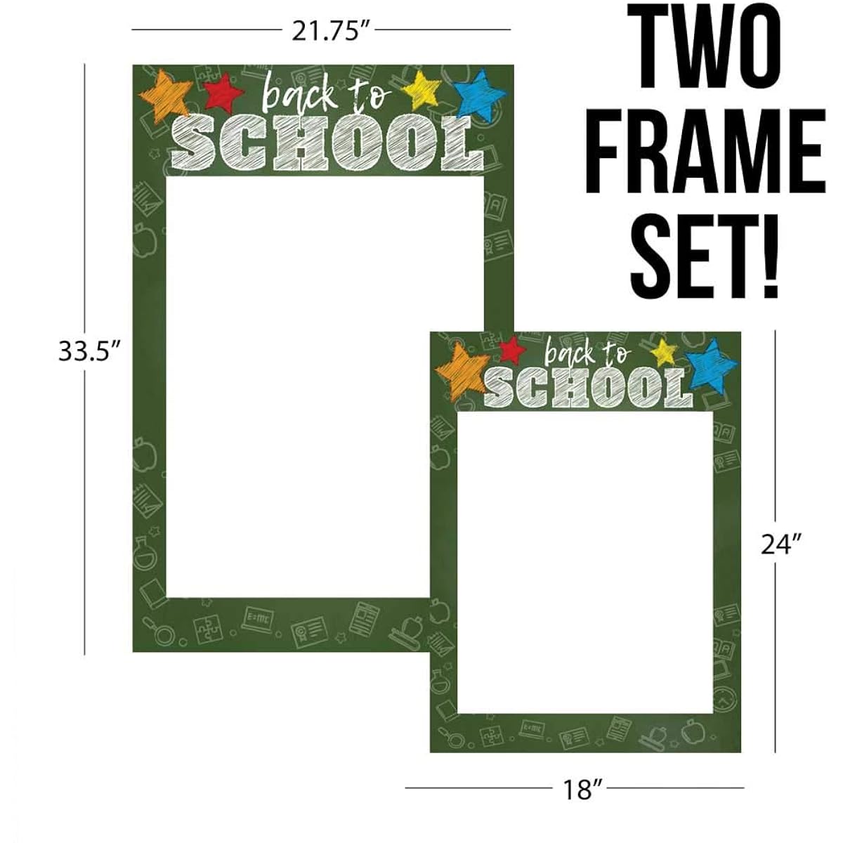 VictoryStore Photo Booth Frames Custom Welcome Back to School Selfie Frames Set of 2