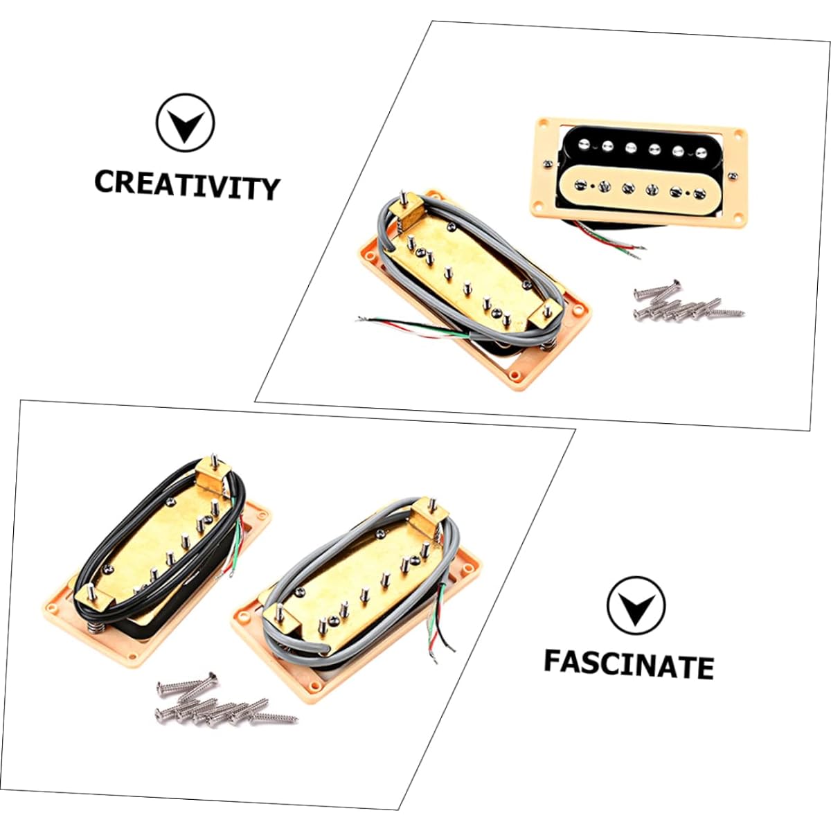 Vaguelly 2-Piece Tone Pickup Guitar Pickup Humbucker Humbucker Pickup Accessories Humbucker Cover Electric Guitar Bridge Pickup Acoustic